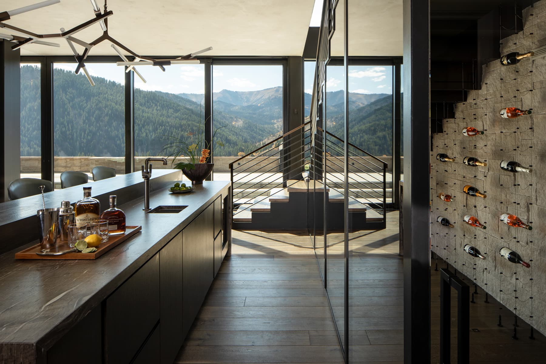 Nida Risto Interior Design in Jackson Hole designed a rustic elegance in the River Bend Project in Snake River Sporting Club in Jackson Wyoming.