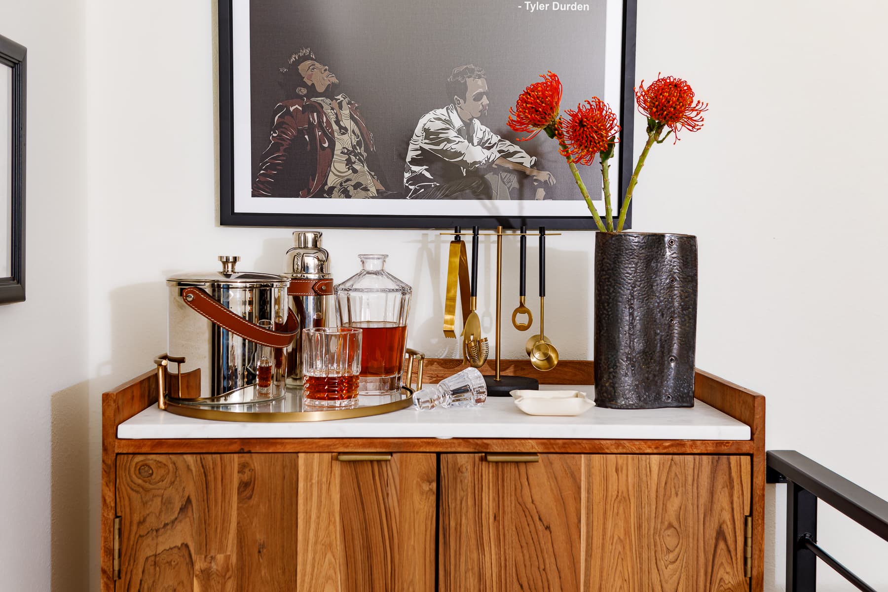 Wood and Whiskey Interior Design project in Jackson Wyoming embraces the tension of dark and light to create beautiful details in this rustic modern interior design project. 